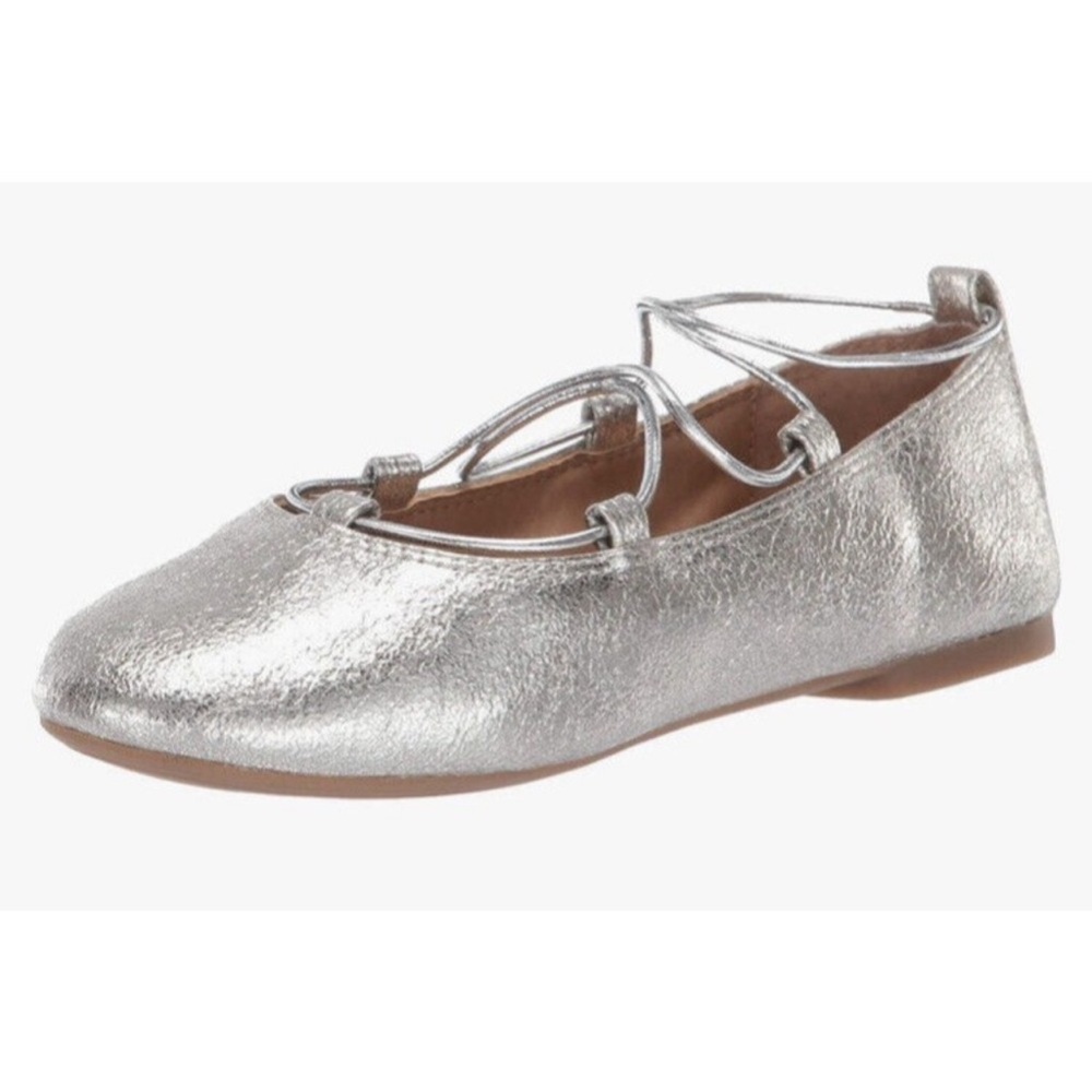 Lucky Brand Eviee metallic silver ballet flats Brand New with box